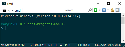 cmd's prompt in ConEmu