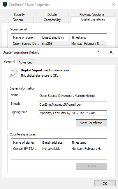 Checking digital signature