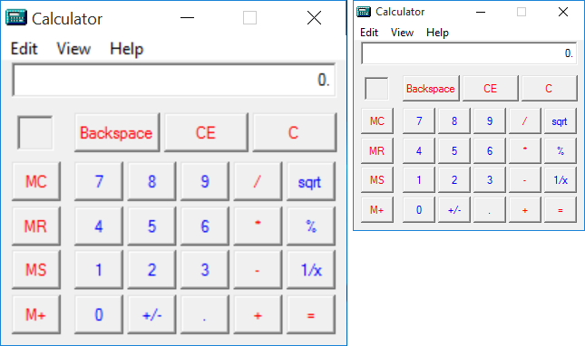 Very old calc at 150% and 100% scaling